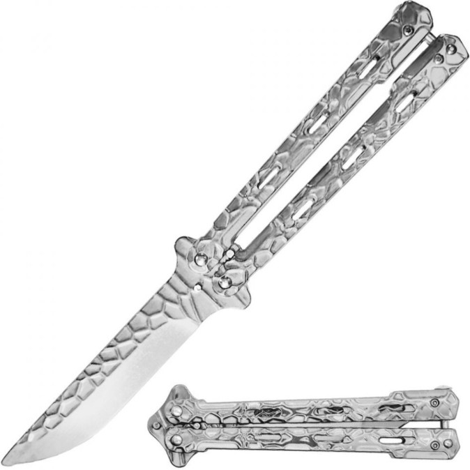 9.25" Snake Eye Tactical Training Butterfly Knife - Metal Handle 9.25" Snake Eye Tactical Training Butterfly Knife - Metal Handle