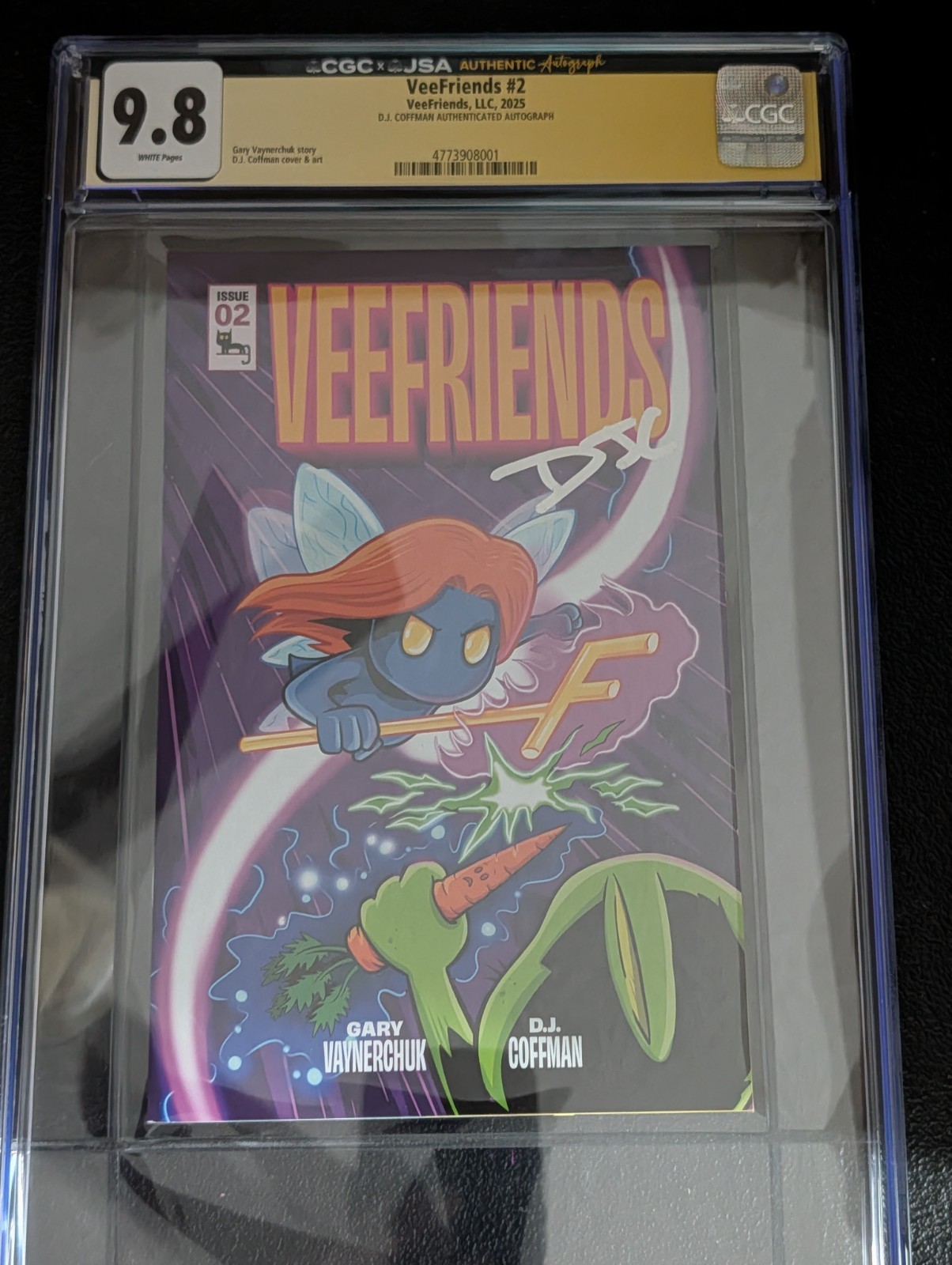 Veefriends #2 CGC 9.8 Graded Comic Book Fearless Fairy D.J. Coffman Auto JSA Veefriends #2 CGC 9.8 Graded Comic Book Fearless Fairy D.J. Coffman Auto JSA