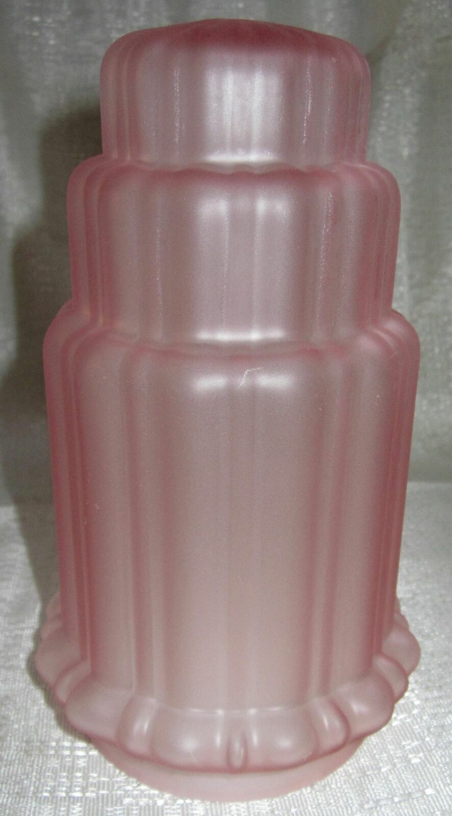 Frankart 3-1/8" fitter lamp globe replacement Art Deco frosted pink glass shade Frankart 3-1/8" fitter lamp globe replacement Art Deco frosted pink glass shade