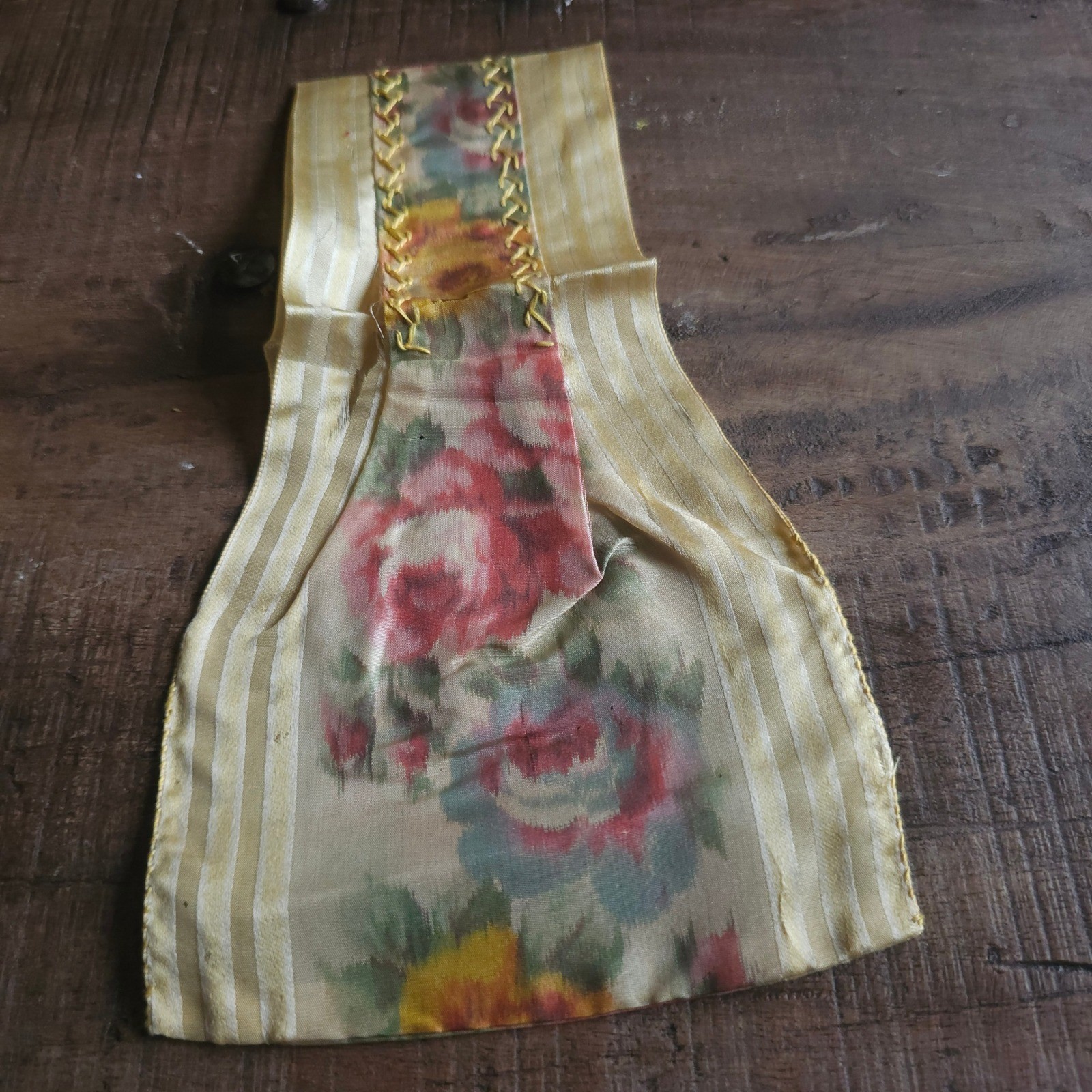 Antique 1800s Silk Handmade Pocket Pouch Victorian Floral Striped Textile 1700s? Antique 1800s Silk Handmade Pocket Pouch Victorian Floral Striped Textile 1700s?