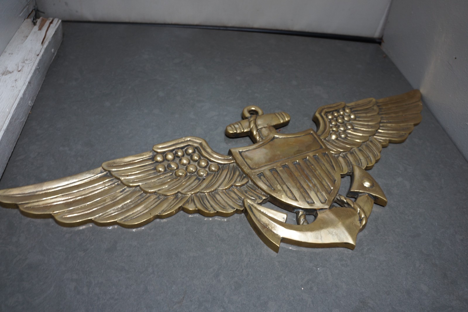 Vintage 1950's US Navy Naval Aviator Badge Solid brass 14 lbs 36 inches Vintage 1950's US Navy Naval Aviator Badge Solid brass 14 lbs 36 inches
