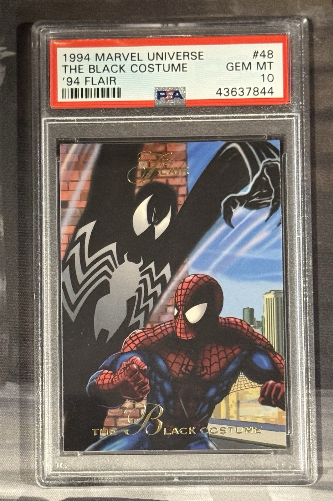 1994 Marvel Universe '94 Flair The Black Costume #48 PSA 10 GEM MT 1994 Marvel Universe '94 Flair The Black Costume #48 PSA 10 GEM MT