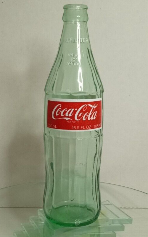 Vintage Coke Soda Bottle Glass Half-Liter 16.9oz