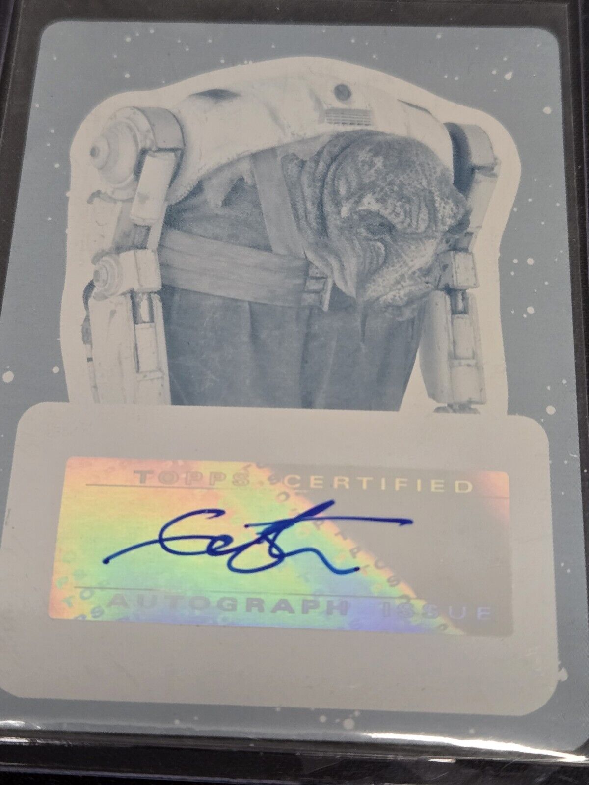 ☆~STAR WARS~☆ 1 of 1 AUTOGRAPH PRITING PLATE ☆ TOPPS 2019 CYAN ☆ ONE OF A KIND