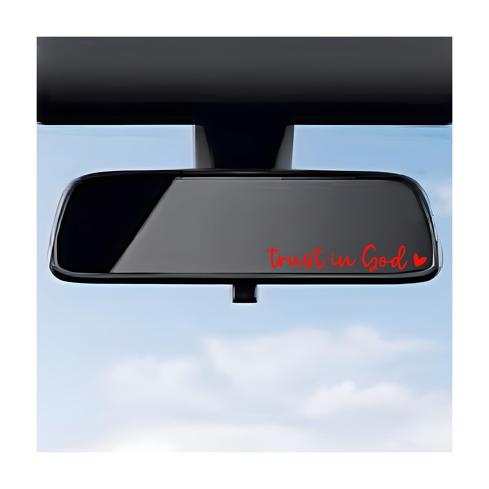 DXNQ 2PCS Trust in God Rearview Mirror Decals, Automotive Vinyl Rear View Mir...