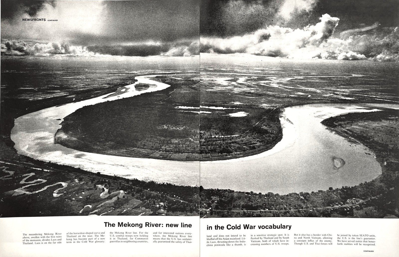 Mekong River Cold War Indochina Aerial View Laos Thailand Vietnam Vtg Mag Cutout Mekong River Cold War Indochina Aerial View Laos Thailand Vietnam Vtg Mag Cutout