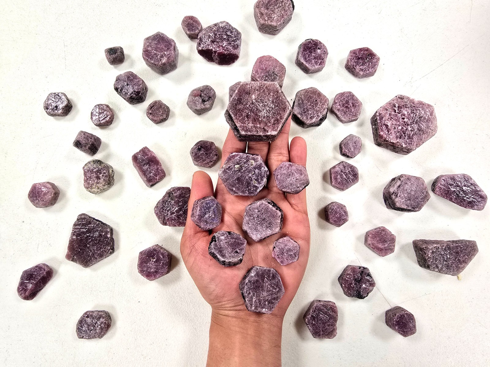 Ruby Crystals Natural Raw Pieces Hexagonal Ruby Stones Genuine Gems Bulk Ruby Crystals Natural Raw Pieces Hexagonal Ruby Stones Genuine Gems Bulk
