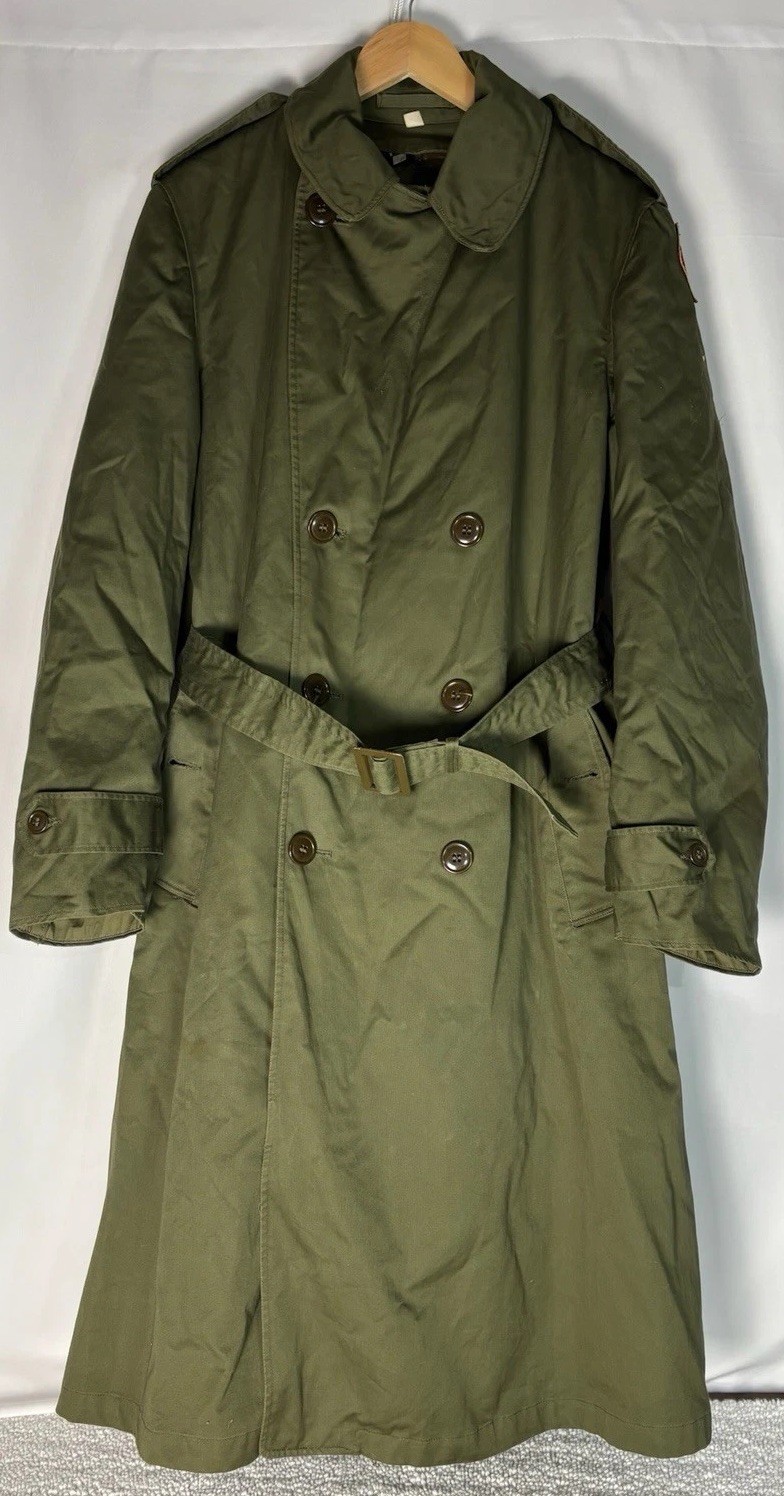 VTG 1950s US Army Military Trench Coat Regular Medium w/ Wool Removable Liner VTG 1950s US Army Military Trench Coat Regular Medium w/ Wool Removable Liner
