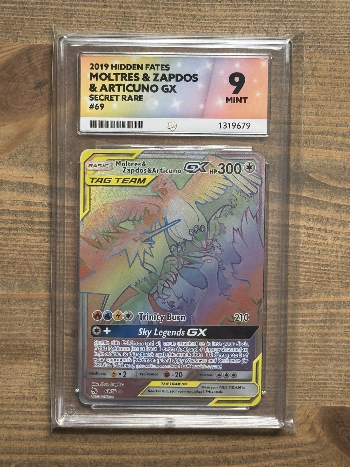 Pokémon Company Moltres & Zapdos & Articuno GX 69/68 ACE 9 Hidden Fates Pokémon Company Moltres & Zapdos & Articuno GX 69/68 ACE 9 Hidden Fates