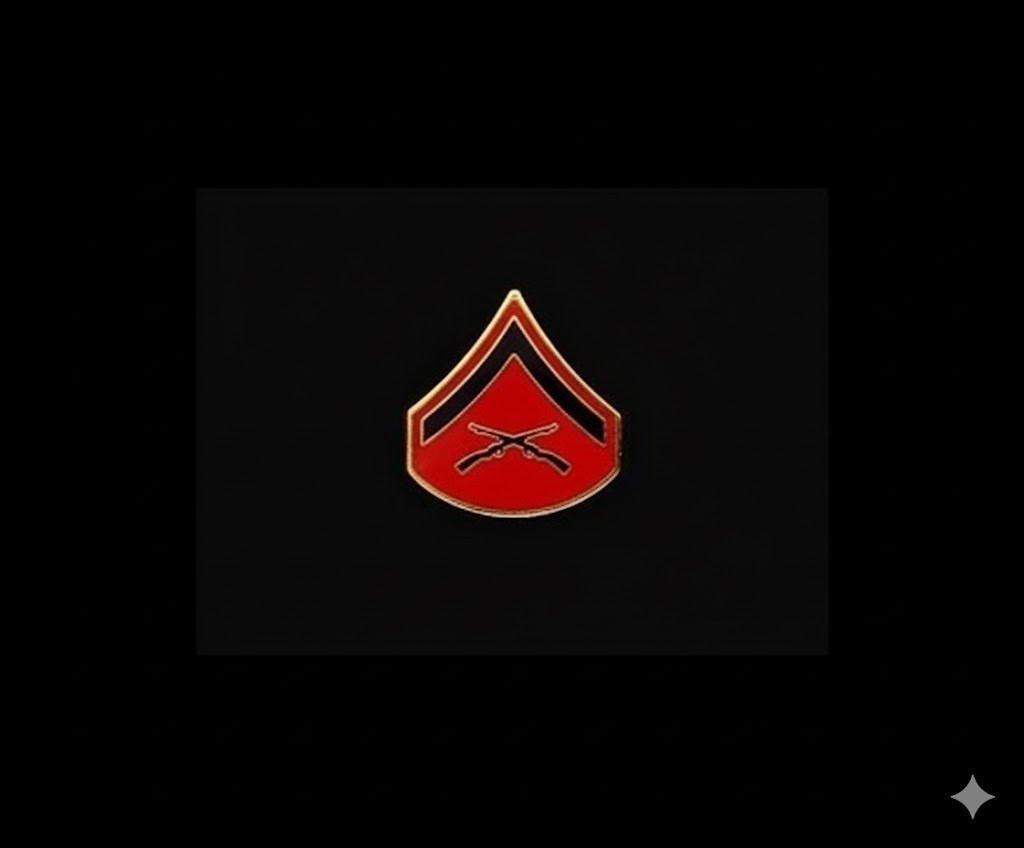 U.S. Marine Corps E3 Lance Corporal LCPL Lapel Pin U.S. Marine Corps E3 Lance Corporal LCPL Lapel Pin