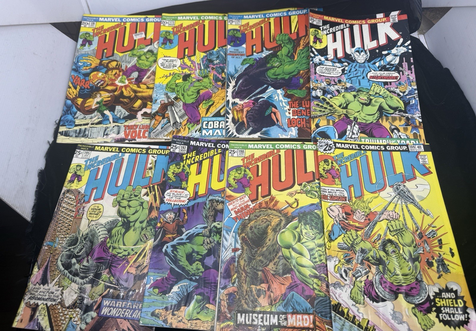 8 Vintage bronze age Marvel the Incredible Hulk comic book Lot 8 Vintage bronze age Marvel the Incredible Hulk comic book Lot