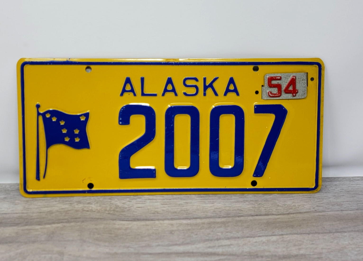 1953/1954 Alaska License Plate 2007 4 Digit Pre Statehood Birthday Car Tag VTG 1953/1954 Alaska License Plate 2007 4 Digit Pre Statehood Birthday Car Tag VTG