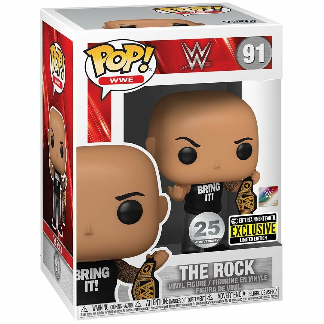 Funko Pop WWE The Rock #91 Entertainment Earth Exclusive W/ FREE POP PROTECTOR