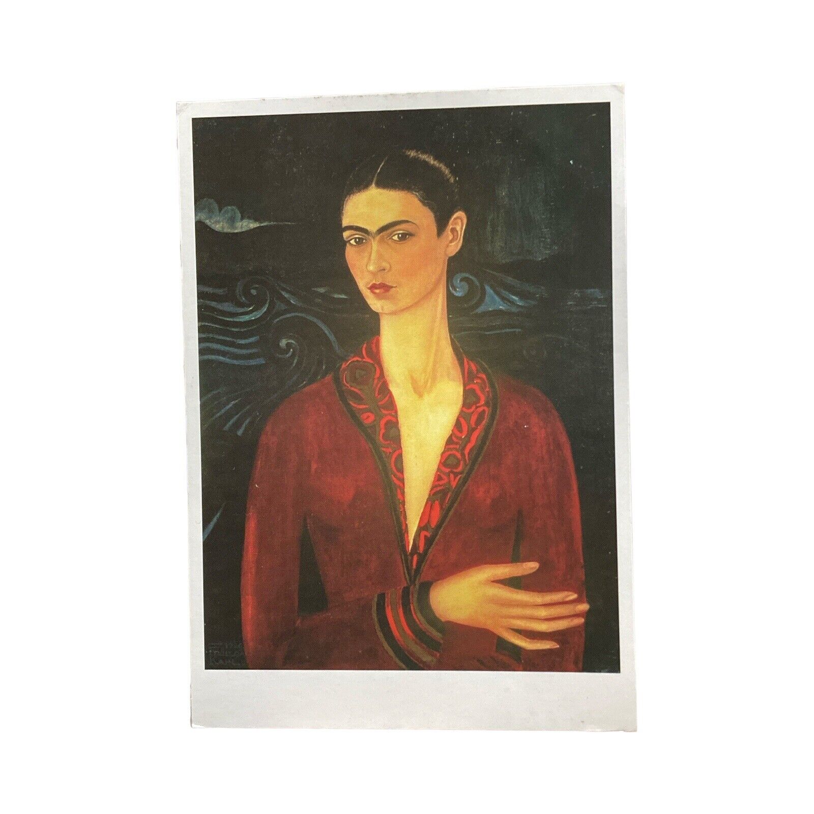 Frida Kahlo Colorful Self-Portrait Art Postcard