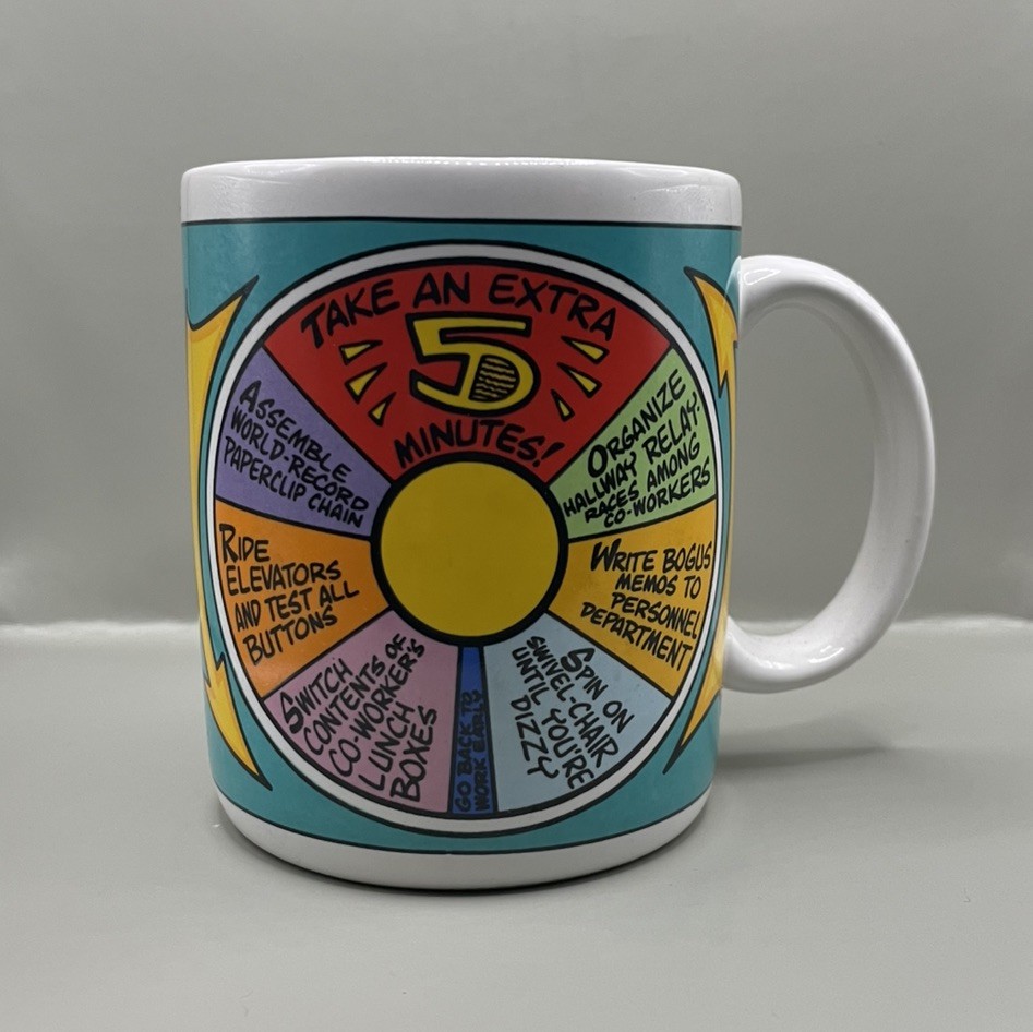Vintage 1980s 9 to 5 Game Coffee Break Mug Take An Extra 5 Minutes No Spinner Vintage 1980s 9 to 5 Game Coffee Break Mug Take An Extra 5 Minutes No Spinner