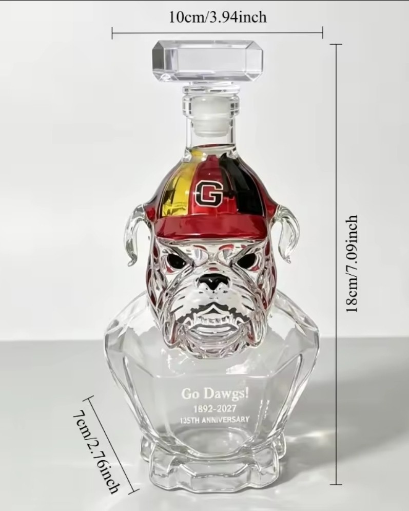Georgia Bulldogs Football Liquor Whiskey Decanter Bottle New Georgia Bulldogs Football Liquor Whiskey Decanter Bottle New