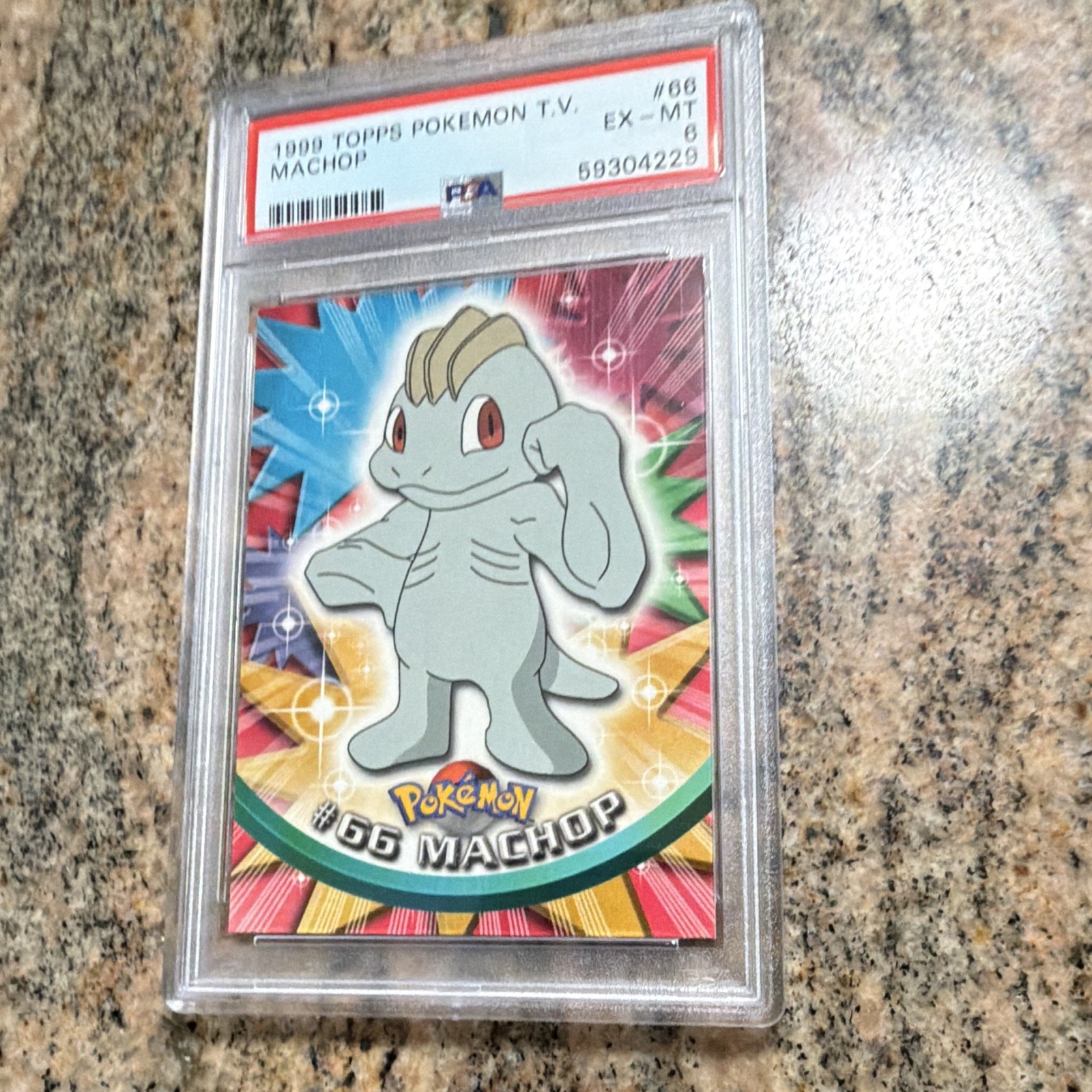Topps 1999 Pokemon T.V. Machop #66 PSA Graded Non-Sport Trading Card English