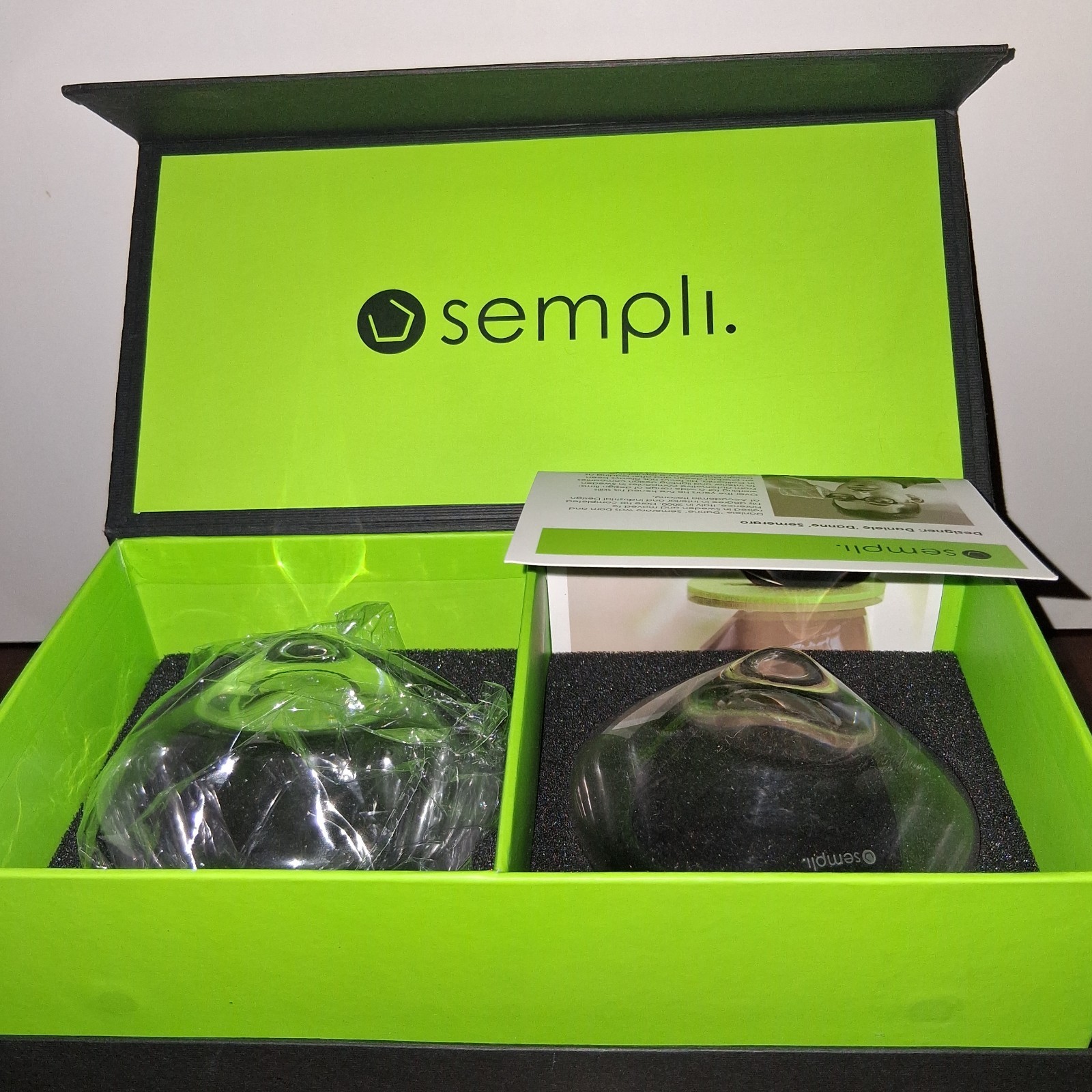 Set of 2 Daniele Semeraro Sempli Hand-Blown Cupa-Rocks Glasses New in Box.