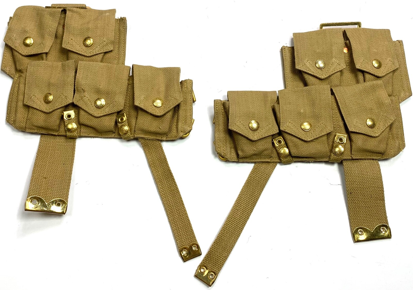WWI BRITISH WEALTH INFANTRY P1908 P08 ENFIELD RIFLE WEB AMMO POUCHES-PAIR WWI BRITISH WEALTH INFANTRY P1908 P08 ENFIELD RIFLE WEB AMMO POUCHES-PAIR