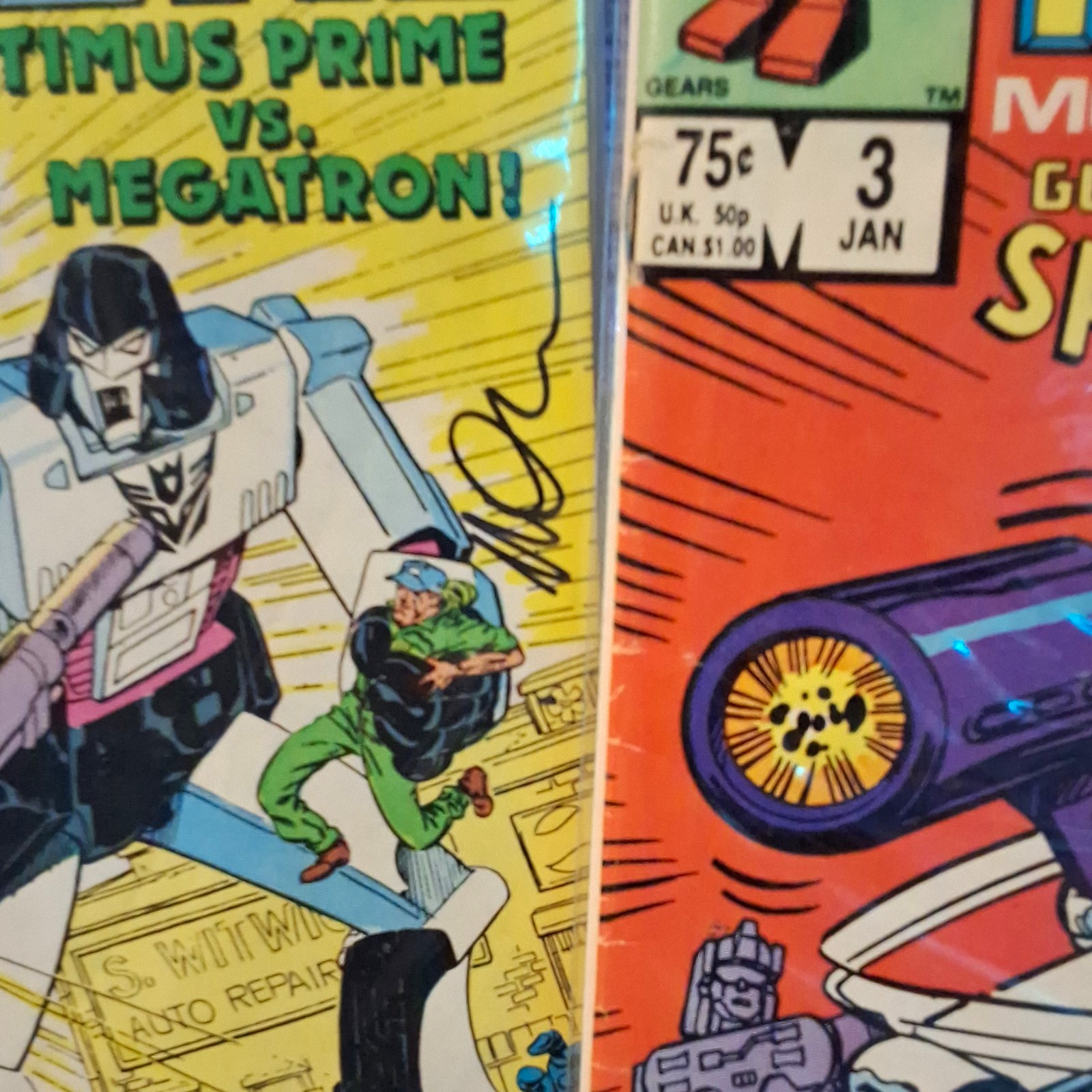 Marvel The Transformers1-3  #2 (1984) Optimus Prime vs. Megatron Mantlo Signed