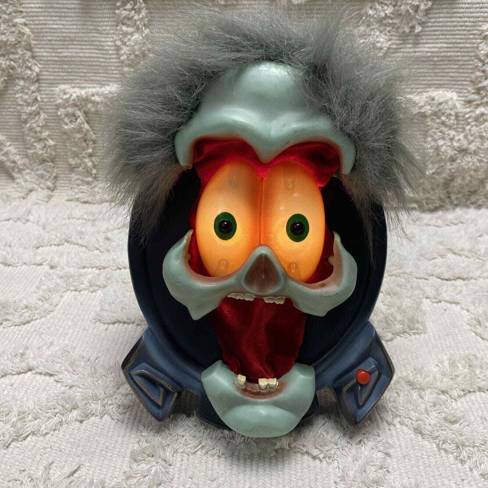 Vintage Gemmy Halloween Animated Face Monster Screams Lights Up Hang Or Stand