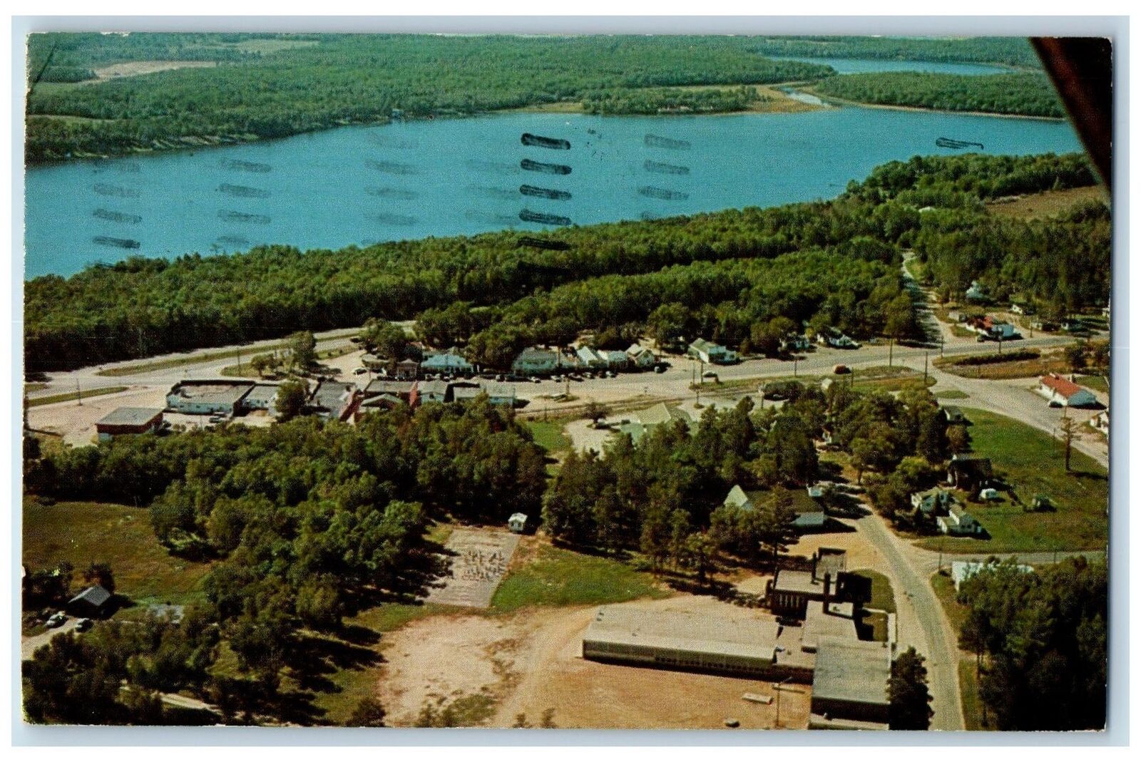 Nisswa Minnesota MN Postcard Aerial View Of The Village Of Nisswa 1962 Vintage