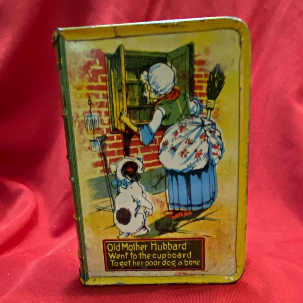 Vintage Old Mother Hubbard Vol III Tin Toy Coin Bank Yellow Collectible Bank Tin Vintage Old Mother Hubbard Vol III Tin Toy Coin Bank Yellow Collectible Bank Tin