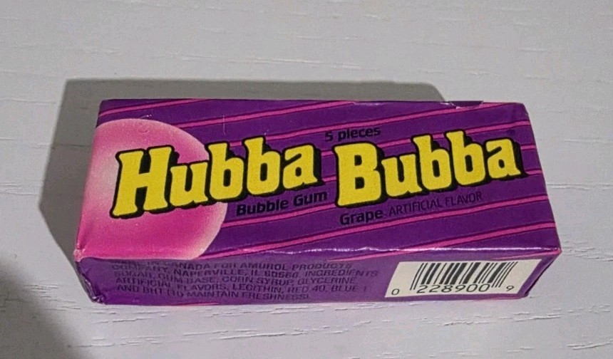 Vintage Wrigley NOS HUBBA BUBBA GRAPE FLAVOR Bubble Gum Candy Made IN Canada Vintage Wrigley NOS HUBBA BUBBA GRAPE FLAVOR Bubble Gum Candy Made IN Canada