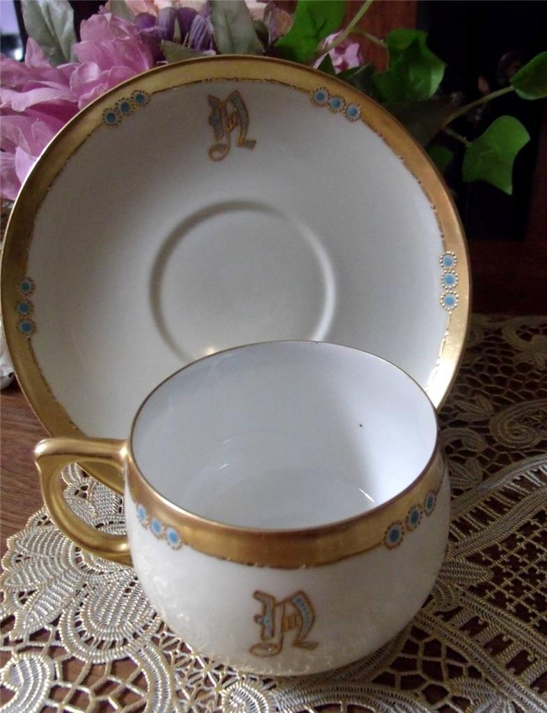 M & Z Austria Antique Elegant Gold Trim Cup and Saucer 84-09 Moritz Zdekauer
