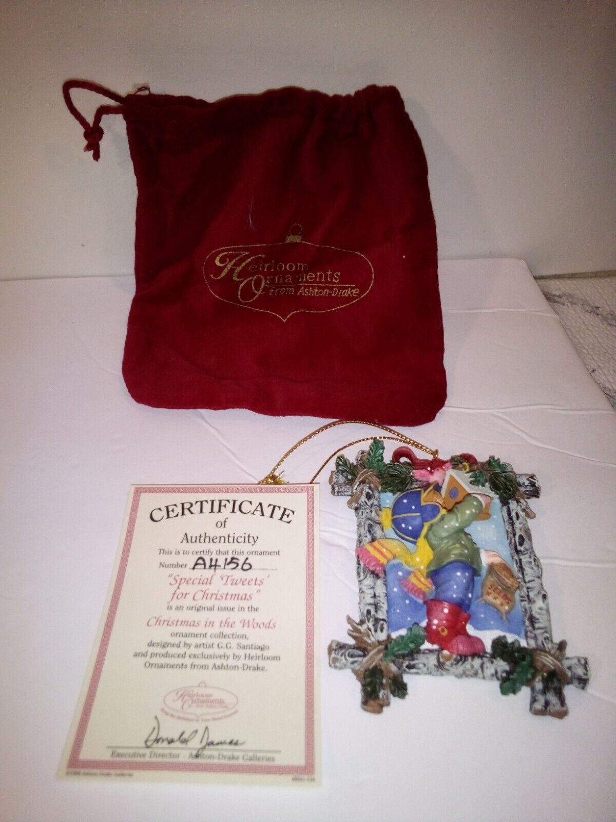 Ashton Drake Ornament Christmas in the Woods Heirloom Holiday 99 Special Tweets
