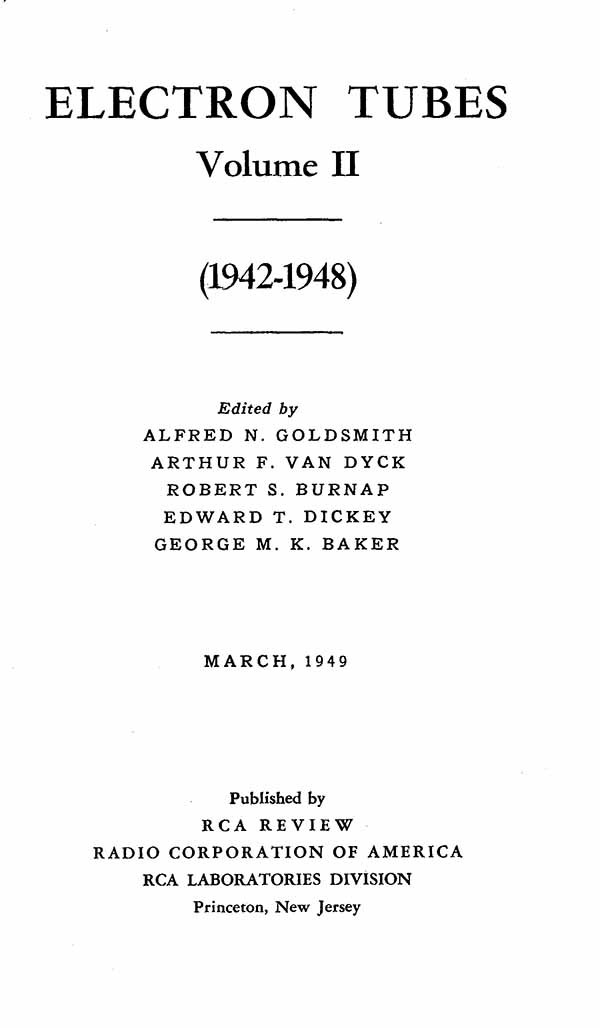 ELECTRON TUBES (VOLUME 2) 1942 1948 PDF ELECTRON TUBES (VOLUME 2) 1942 1948 PDF