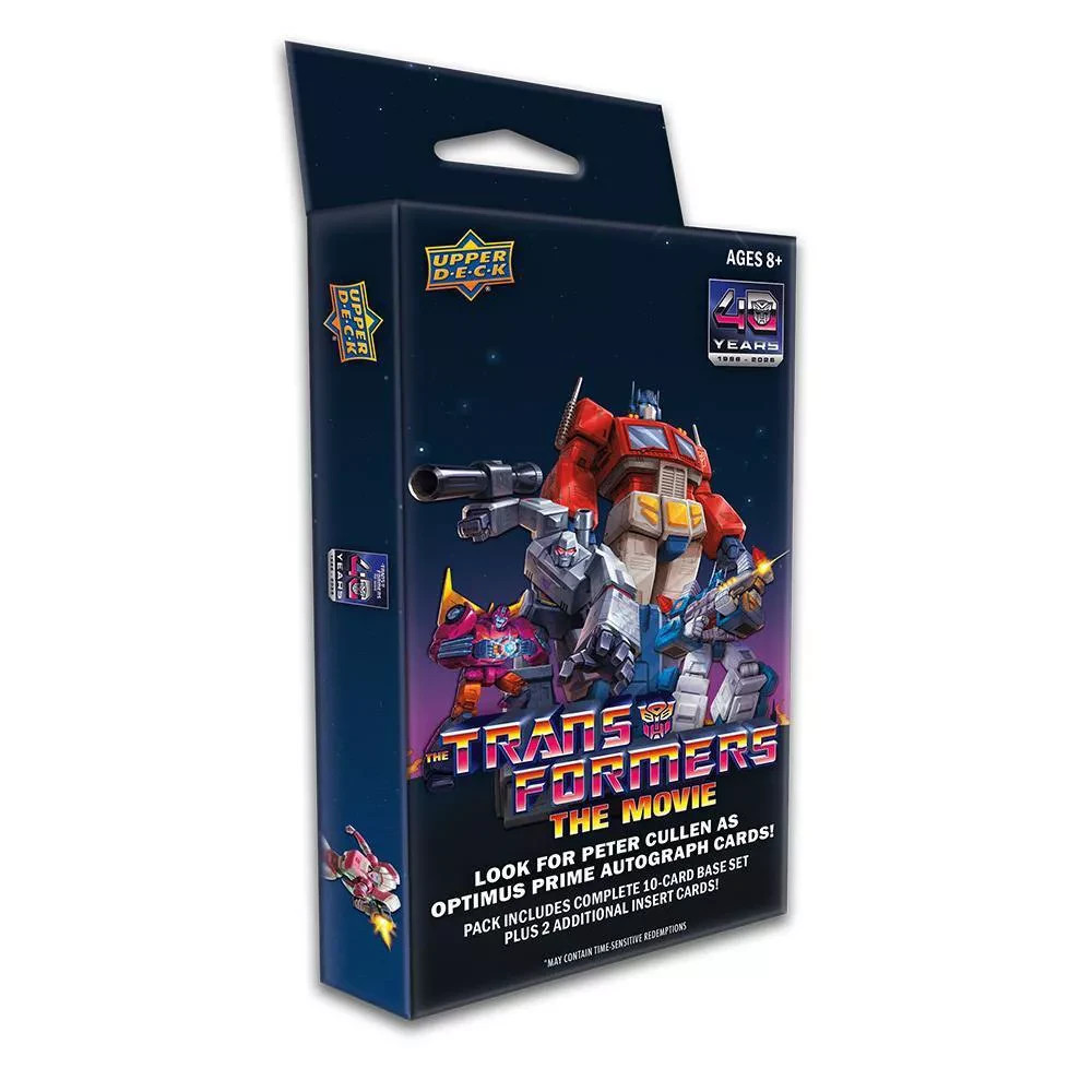 2026 Upper Deck Transformers The Movie 40yr Anniversary Trading Cards Hanger Box 2026 Upper Deck Transformers The Movie 40yr Anniversary Trading Cards Hanger Box