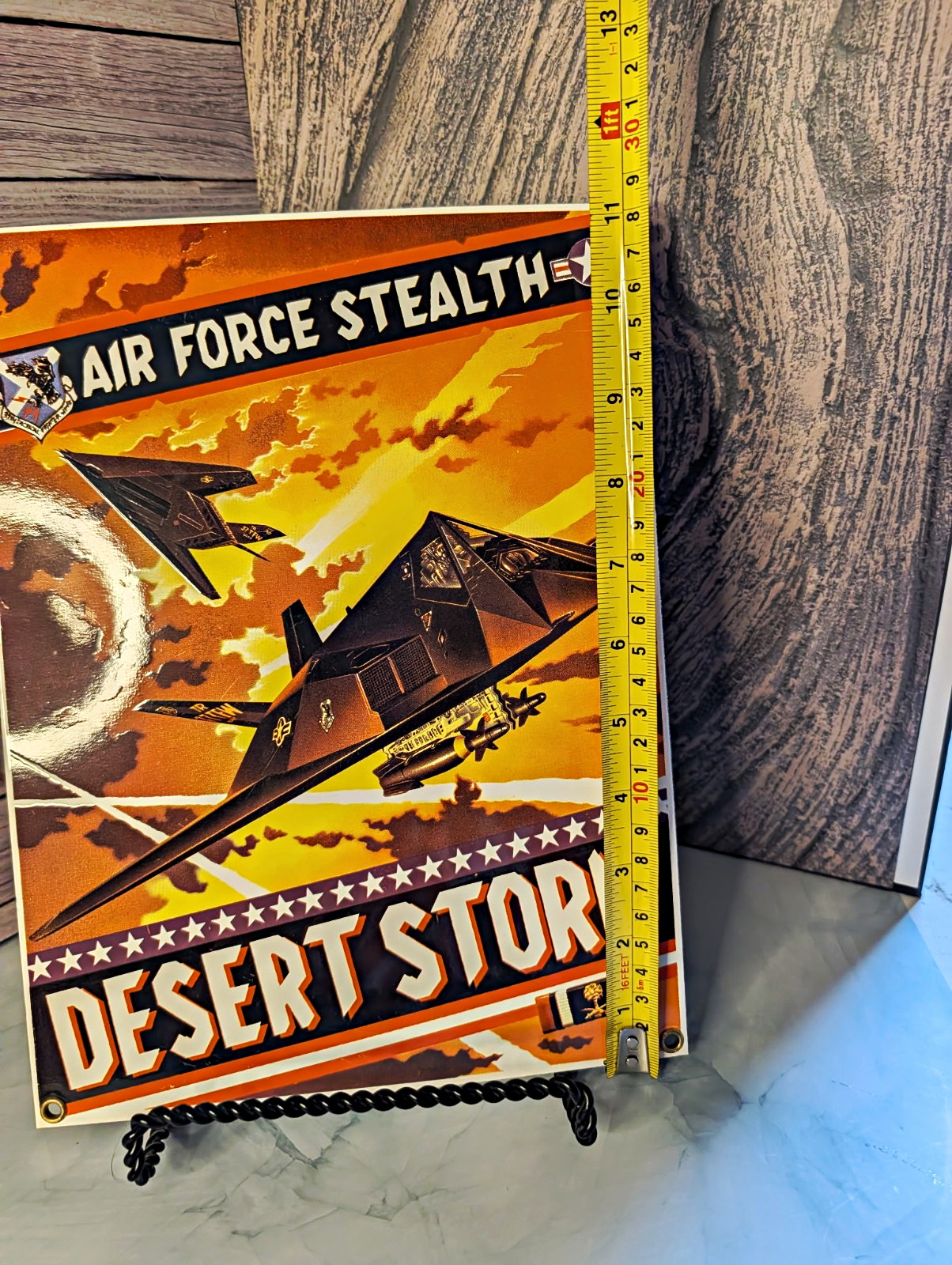 Vtg 1997 Ande Rooney Air Force Desert Storm Porcelain Sign Set C-130 F-117 2PC Vtg 1997 Ande Rooney Air Force Desert Storm Porcelain Sign Set C-130 F-117 2PC