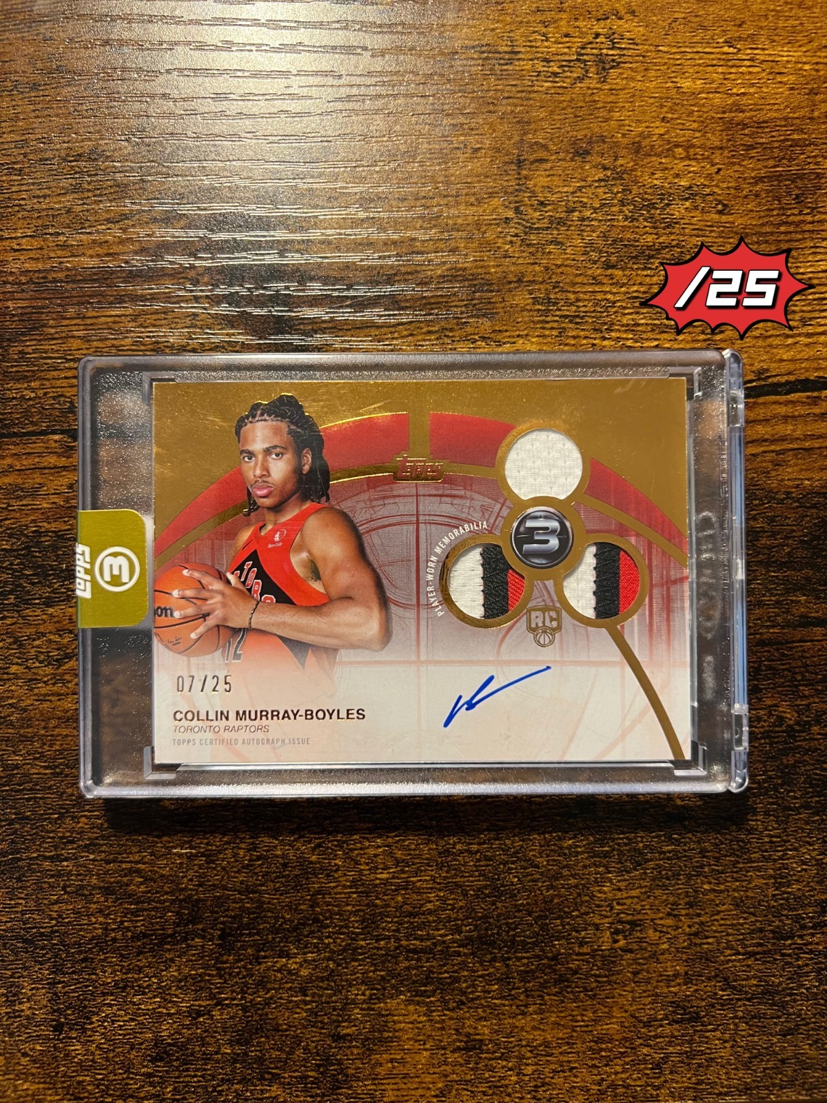 Topps Three 25/26 NBA RC Collin Murray-Boyles RPA /25 #RPH-CM Topps Three 25/26 NBA RC Collin Murray-Boyles RPA /25 #RPH-CM