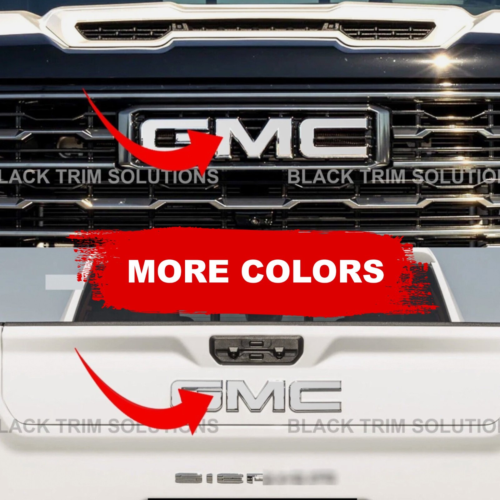 For 2024-2026 Gmc Sierra 2500 Color Overlay DECAL x2 for Front Rear Emblem 25 HD For 2024-2026 Gmc Sierra 2500 Color Overlay DECAL x2 for Front Rear Emblem 25 HD