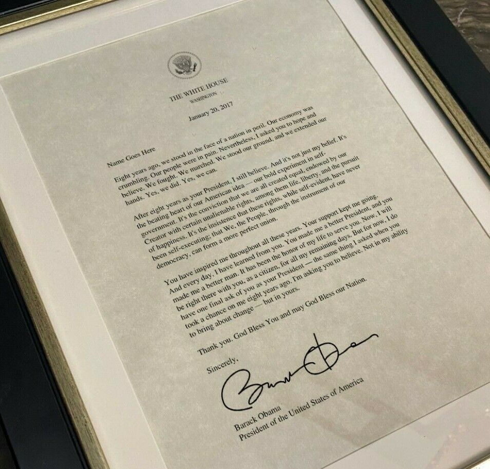 SIGNED Barack Obama Personalized Presidential White House Letter -OFFICIAL STYLE