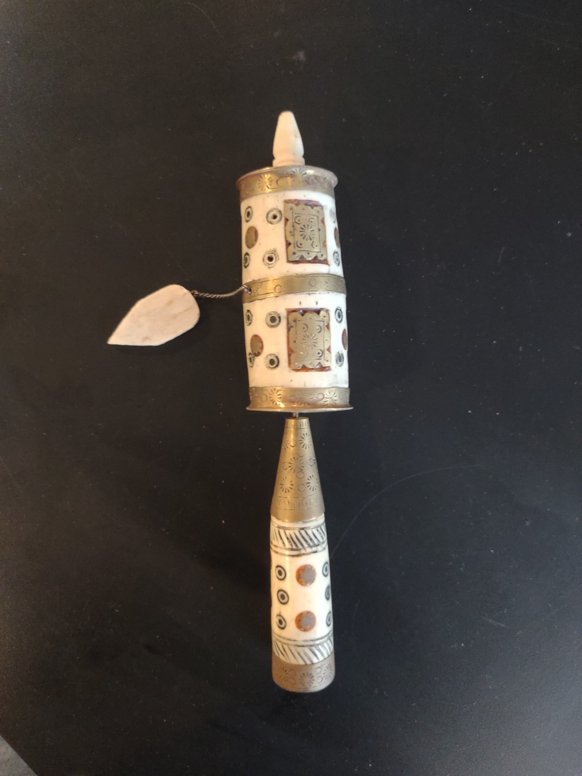 Antiques or Vintage Tibetan Buddhist Bone & Copper Handcrafted Prayer Wheel Antiques or Vintage Tibetan Buddhist Bone & Copper Handcrafted Prayer Wheel