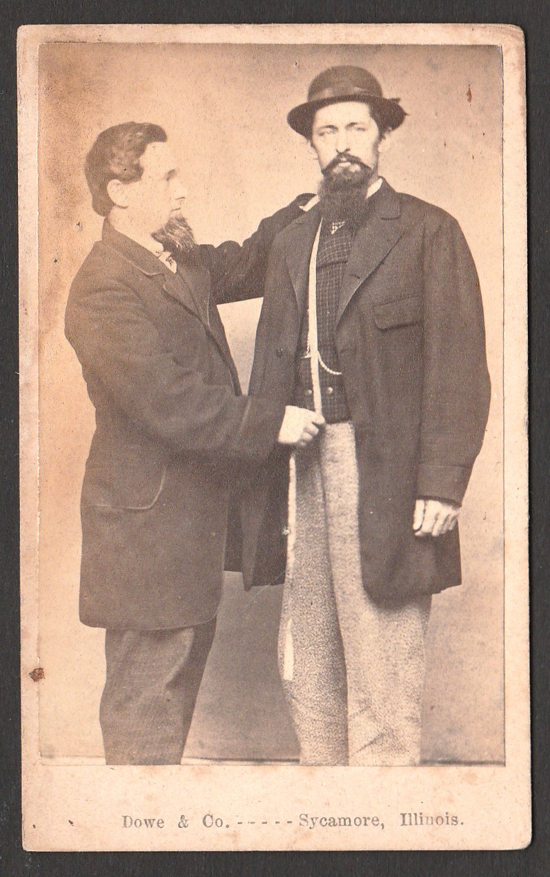 TAILOR MEASURING MANS VEST~CDV~1865~Sycamore Illinois~Dowe & Co.~Revenue Stamp TAILOR MEASURING MANS VEST~CDV~1865~Sycamore Illinois~Dowe & Co.~Revenue Stamp