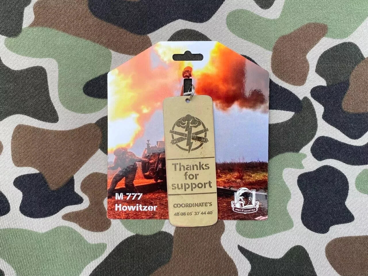 Tag Military KEYCHAIN Howitzer M 777 Ukraine War Limited edition CAMO Tag Military KEYCHAIN Howitzer M 777 Ukraine War Limited edition CAMO