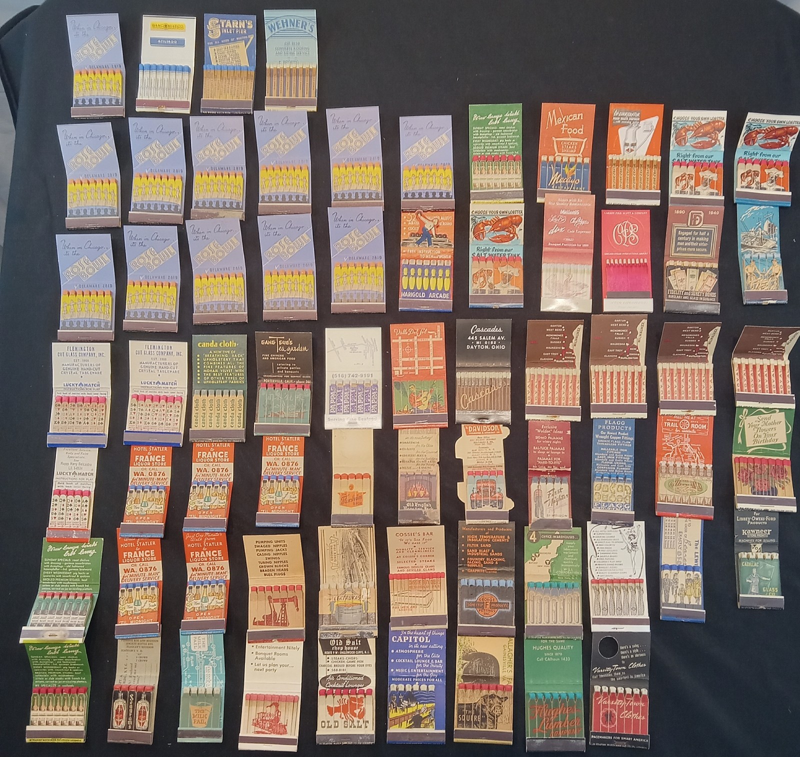 LOT OF 68 VTG FEATURE MATCHBOOKS- ALL BUT ON FULL AND UNSTRUCK-IN BINDER LOT OF 68 VTG FEATURE MATCHBOOKS- ALL BUT ON FULL AND UNSTRUCK-IN BINDER