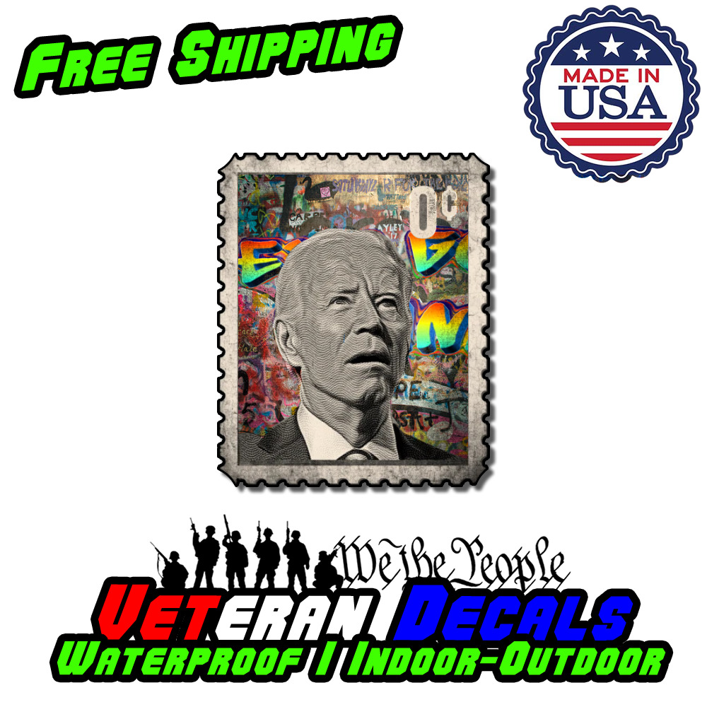 50 Pack Graffiti Joe Biden Stamps “Zero Cent” Stickers FJB LGB Lets Go Brandon
