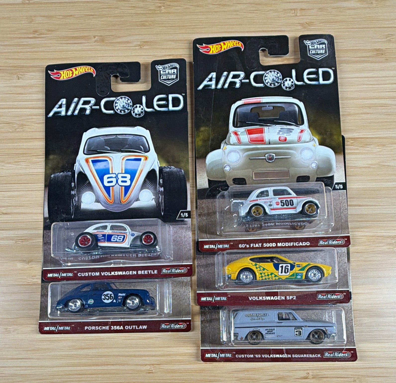 Hot Wheels Car Culture Air-Cooled 1:64 Full Set of 5 Real Riders Hot Wheels Car Culture Air-Cooled 1:64 Full Set of 5 Real Riders