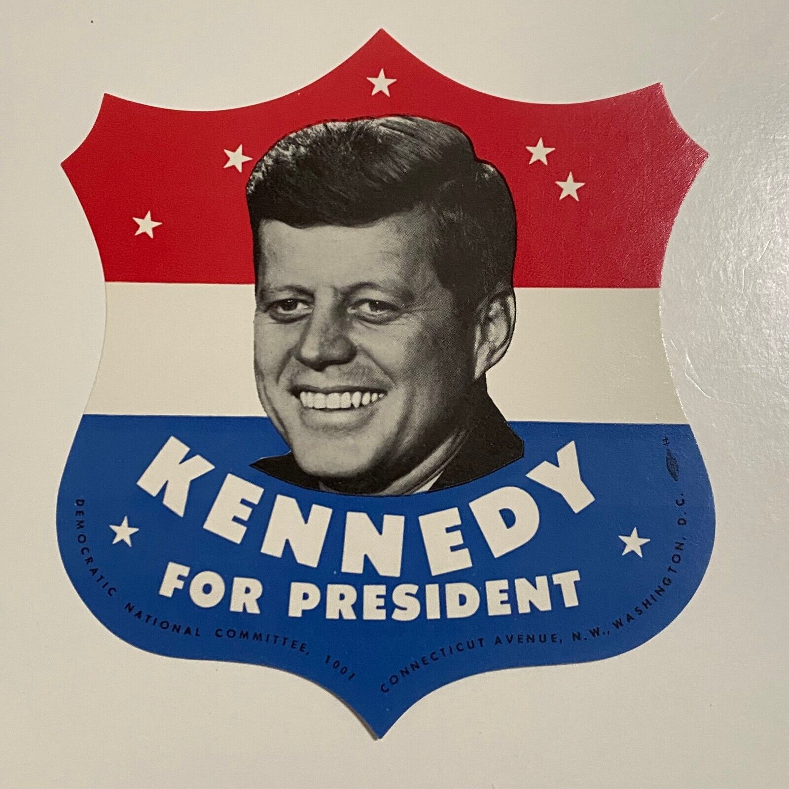 1960 John Kennedy For President Campaign Window Shield Original Vintage