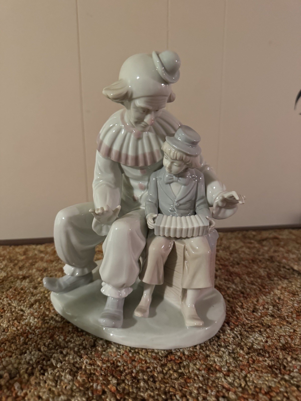 VINTAGE 1985 ARNART CONTE KPM CLOWN & BOY 7" TALL VINTAGE 1985 ARNART CONTE KPM CLOWN & BOY 7" TALL