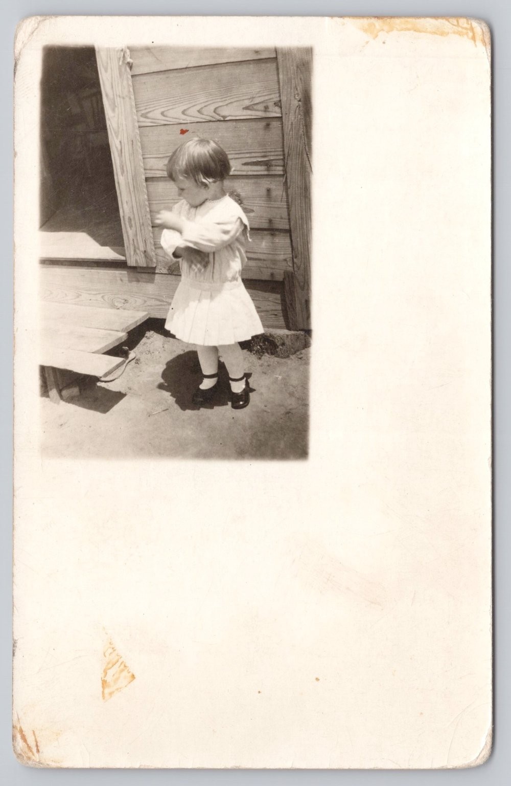 Antique RPPC Real Photo Postcard Little Girl in White Dress AZO 1910-1930 Antique RPPC Real Photo Postcard Little Girl in White Dress AZO 1910-1930