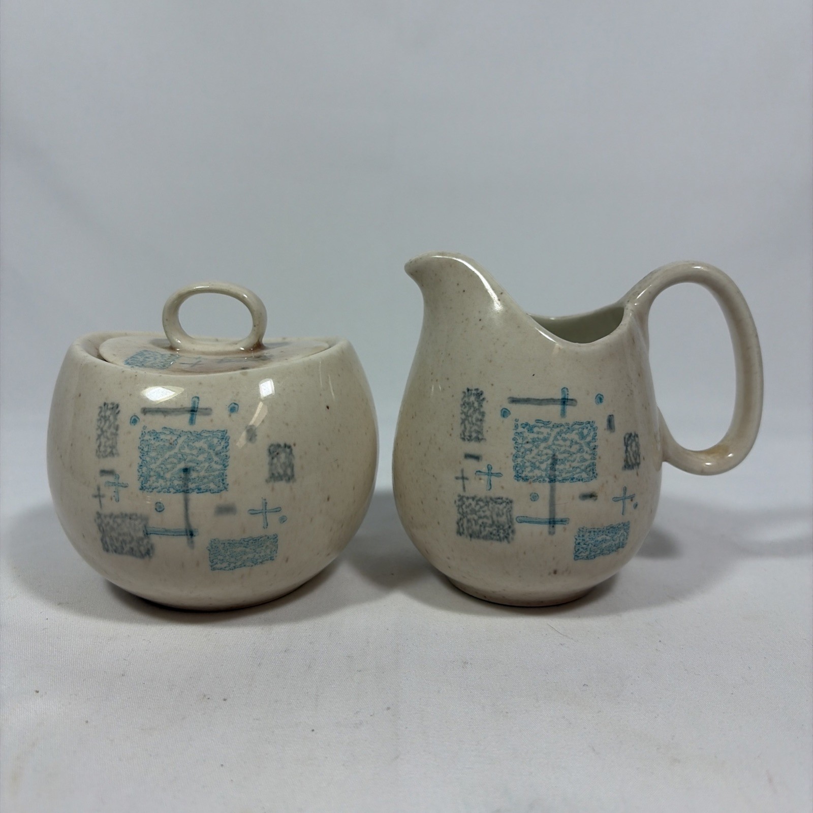 Vintage Franciscan Oasis MCM Sugar Bowl and Creamer 1954-1962