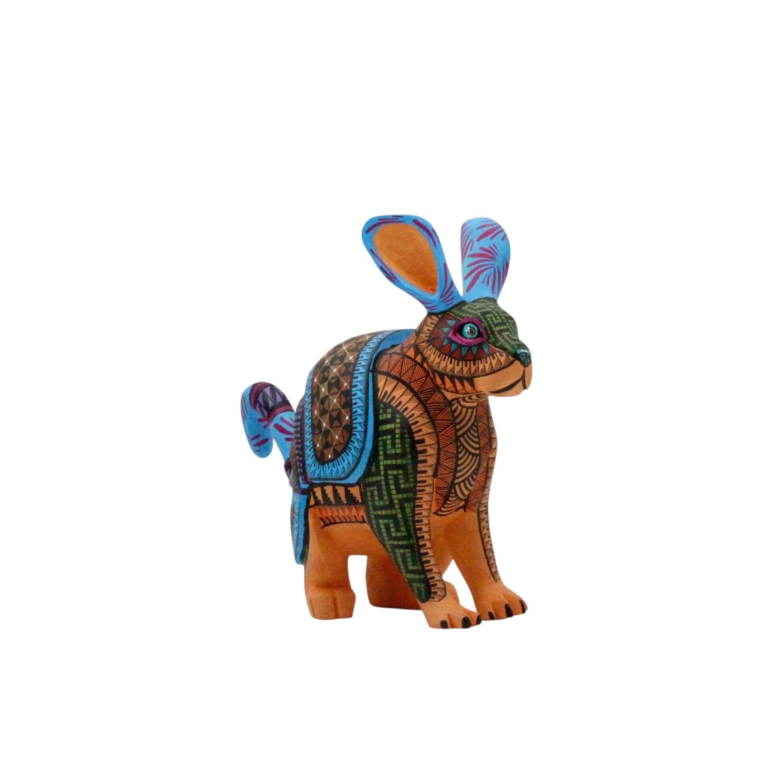 Hand-Carved Copal Wood Alebrije – Rabbit & Armadillo Fusion, Mexican Folk Art