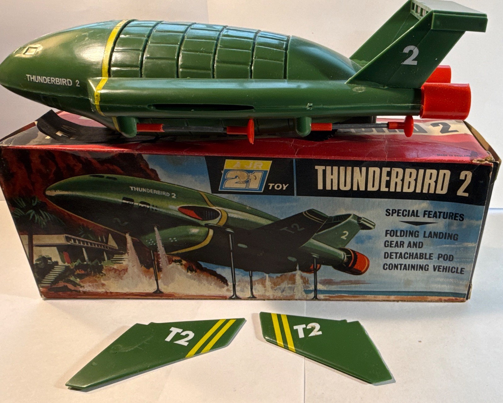 Vintage 1965 J Rosenthal (Toys) Limited Thunderbirds Thunderbird 2 Toy w/ Box Vintage 1965 J Rosenthal (Toys) Limited Thunderbirds Thunderbird 2 Toy w/ Box