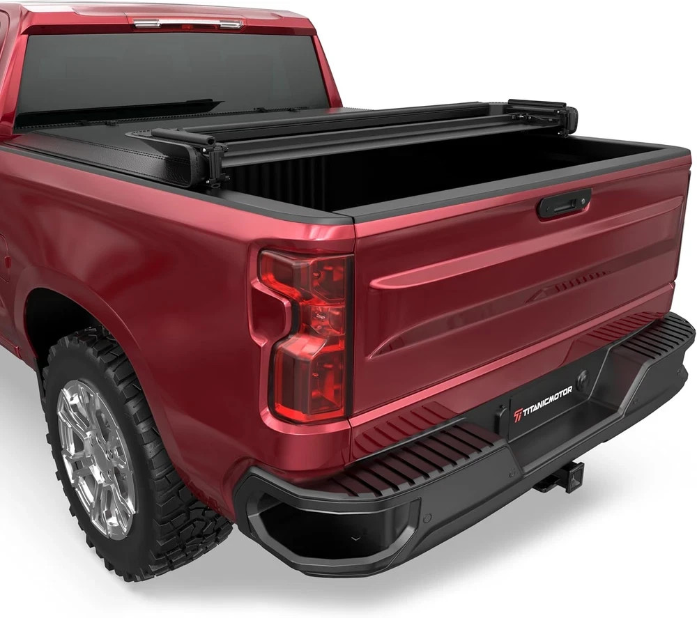 6.5FT Soft Quad Fold Truck Bed Tonneau Cover Compatible for Chevy Silverado/Gmc 6.5FT Soft Quad Fold Truck Bed Tonneau Cover Compatible for Chevy Silverado/Gmc