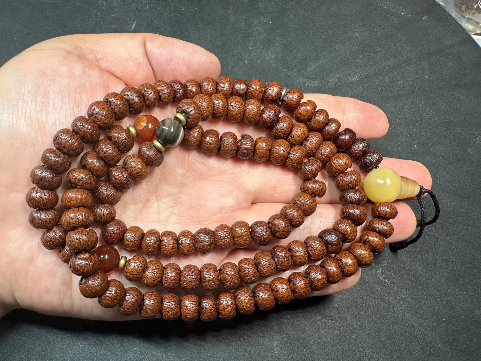Vintage 108 Lotus Bodhi Seed Mala Necklace 30" Tibetan Prayer Beads Natural Vintage 108 Lotus Bodhi Seed Mala Necklace 30" Tibetan Prayer Beads Natural
